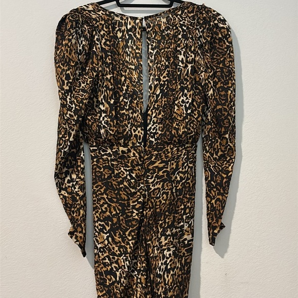 Ronny Kobo Anthropologie Astrid Sm Leopard Print Brown Black Ruched Sheath Midi - Picture 12 of 16